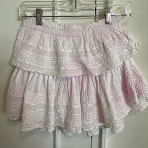 Love shack fancy mini ruffle skirt